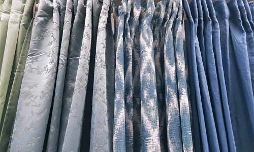 Low Angle View of Various Designs of Curtains